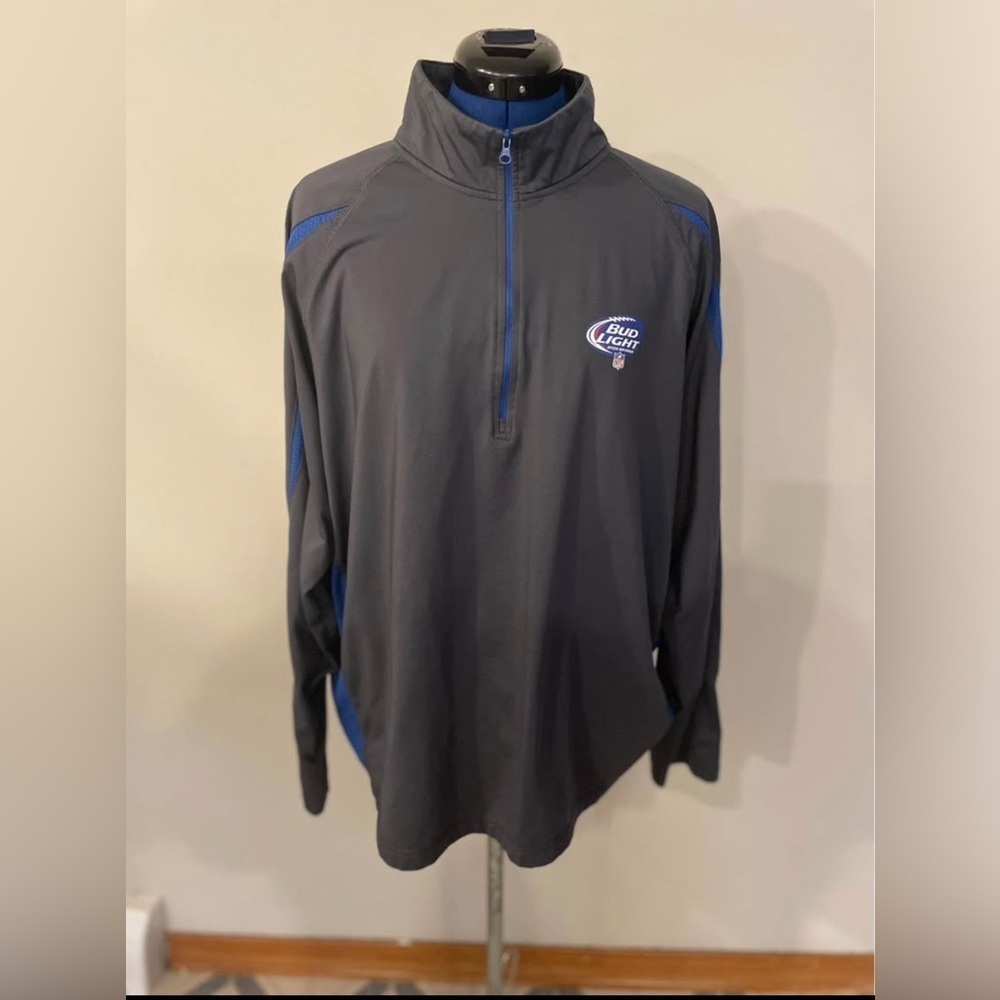 Sport-Tek Men’s Bud Light and NFL Stretch 1/2-Zip Colorblock Pullover